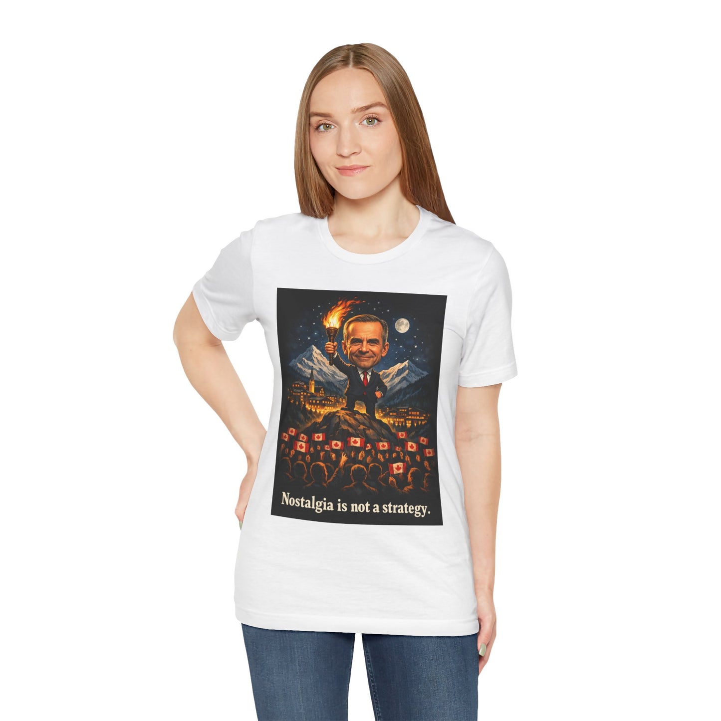 "Nostalgia Is Not A Strategy" Unisex Jersey Short Sleeve Tee