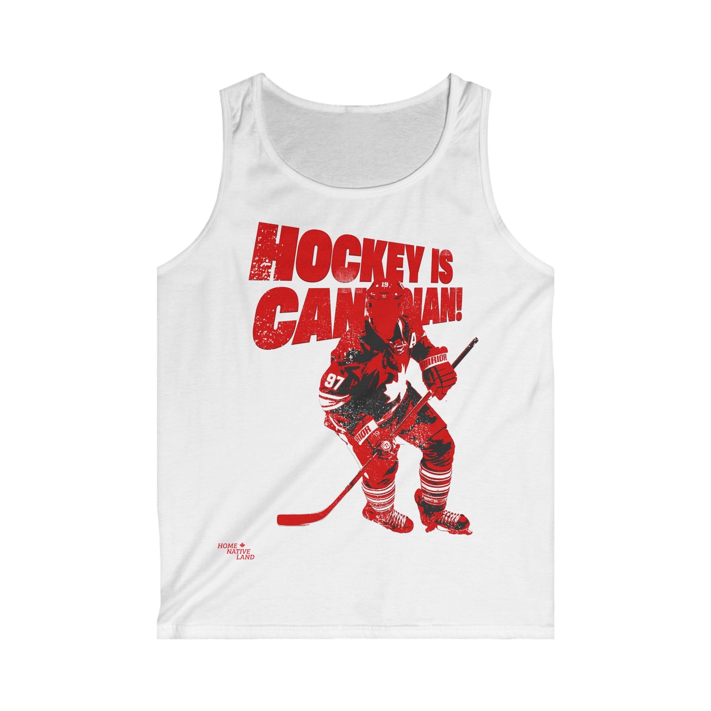 Hockey Is Canadian Men's Softstyle Tank Top - Perfect for Fans!