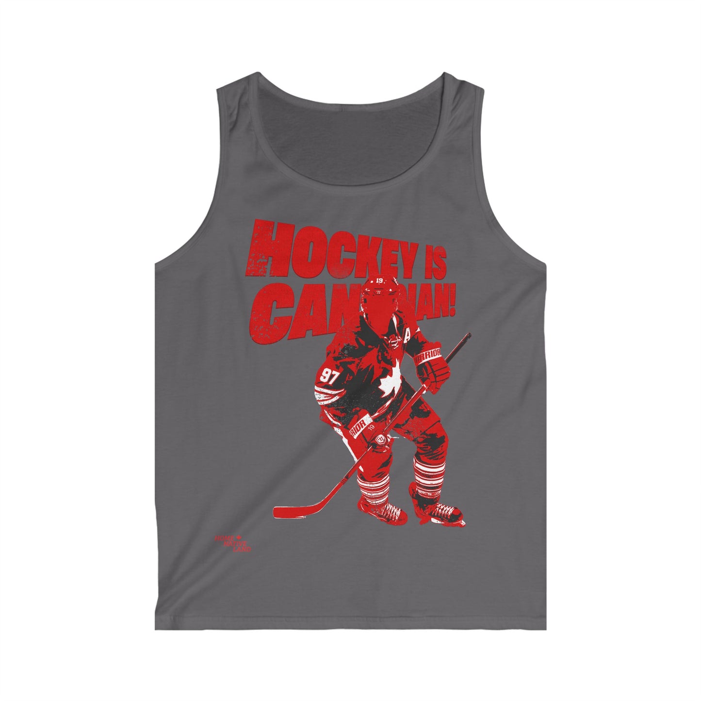 Hockey Is Canadian Men's Softstyle Tank Top - Perfect for Fans!