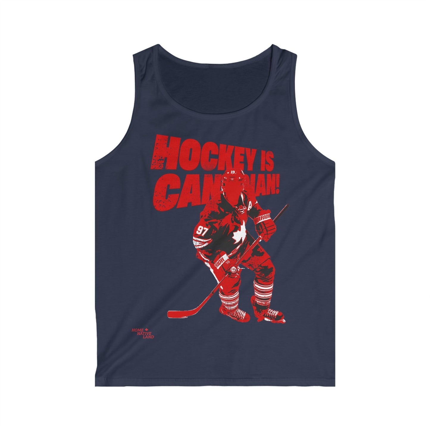 Hockey Is Canadian Men's Softstyle Tank Top - Perfect for Fans!