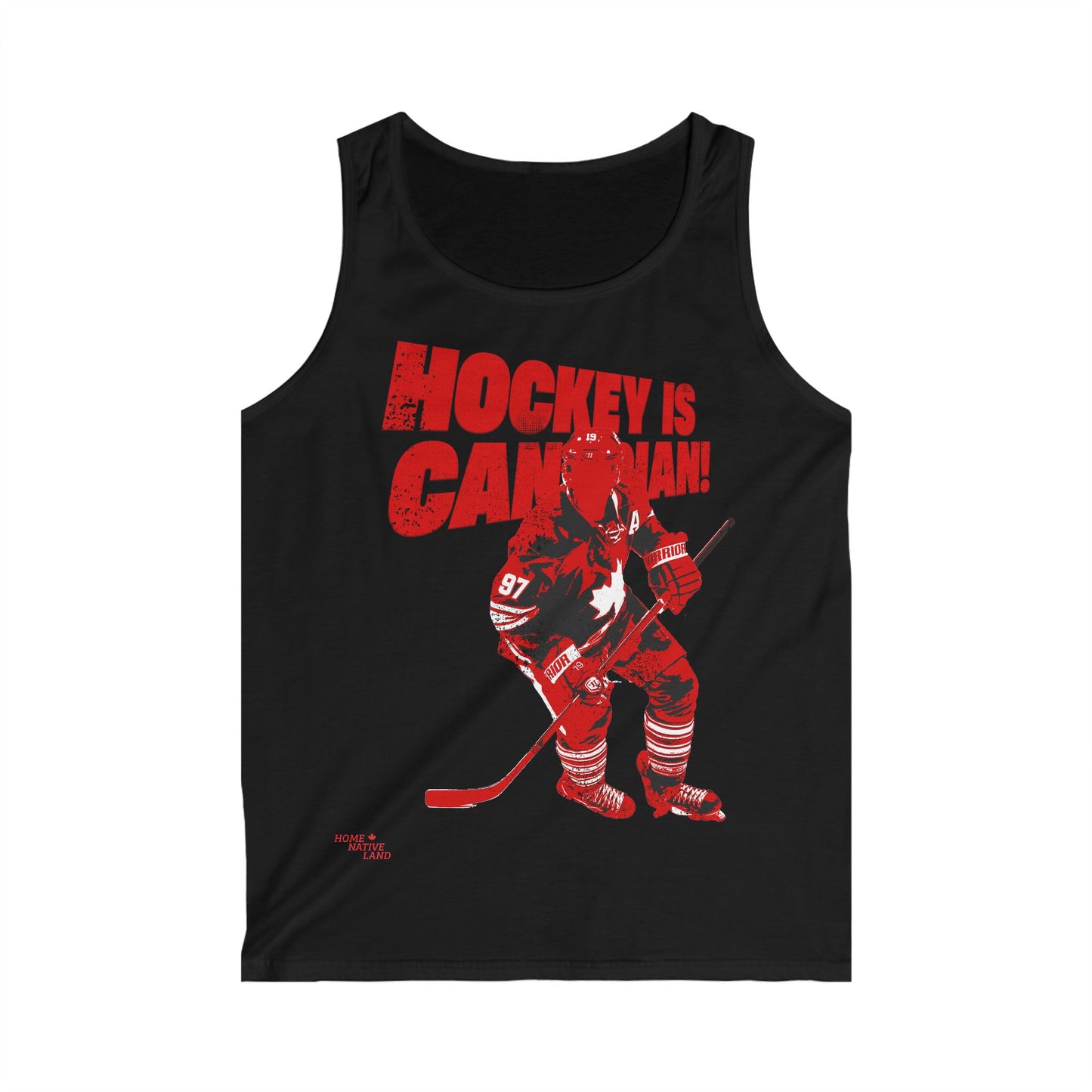 Hockey Is Canadian Men's Softstyle Tank Top - Perfect for Fans!
