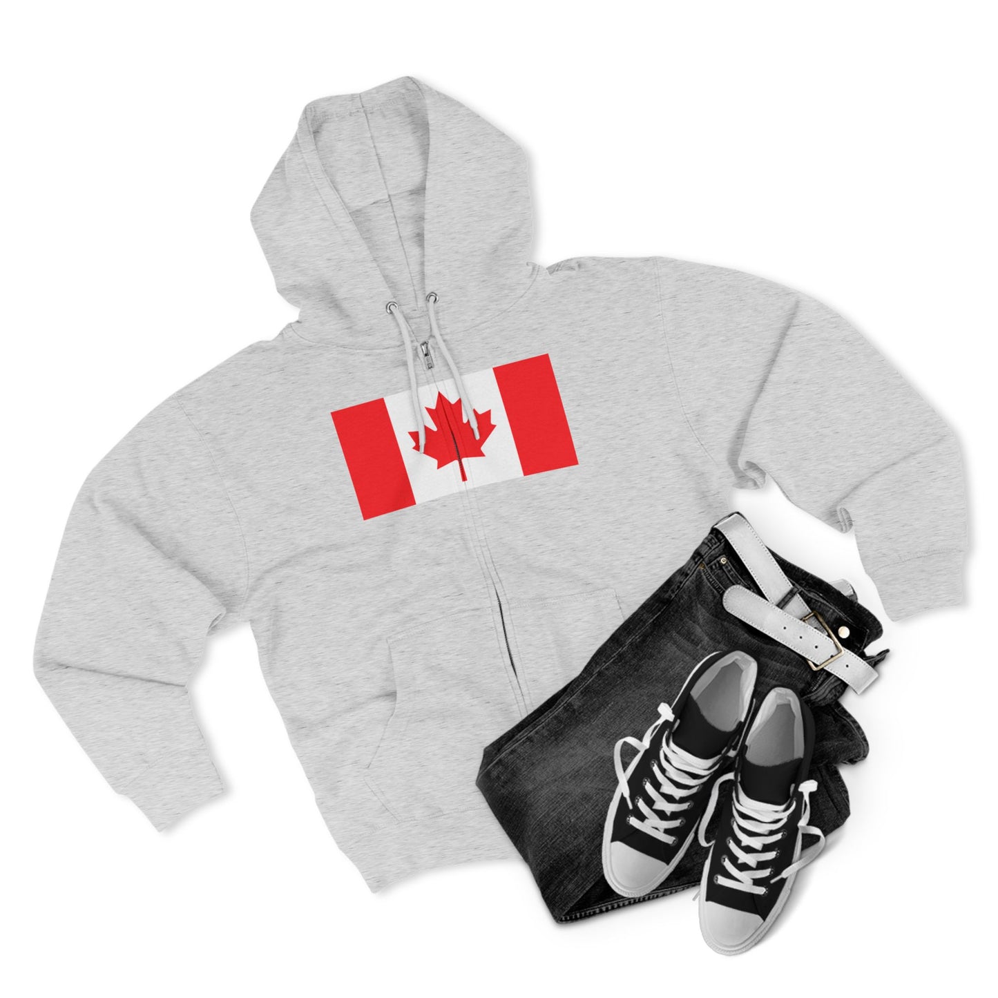 Canada Flag Zip Hoodie — Canadian Maple Leaf Full-Zip Sweatshirt