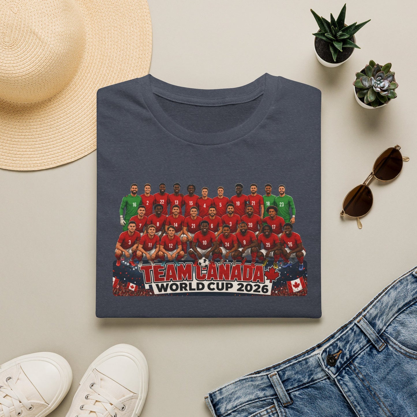 Team Canada World Cup 2026 T-Shirt — Official Squad Photo Fan Tee