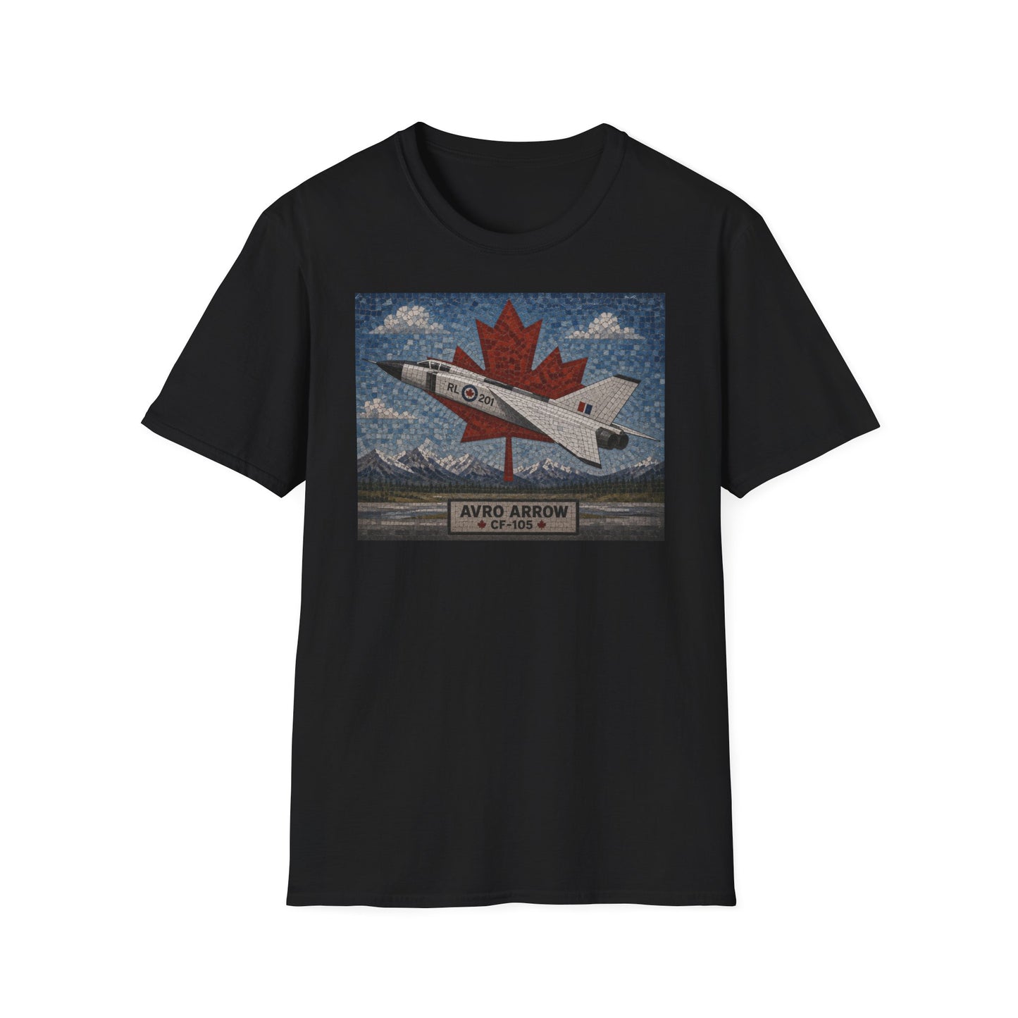 Canadian Jet Tribute T-Shirt — Vintage Maple Leaf Avro Arrow Design