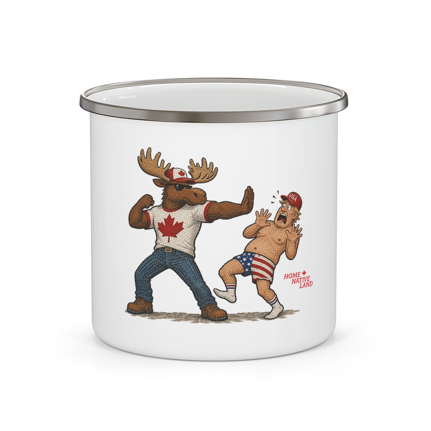 Canadian Moose "Home of The Brave" Camping Mug