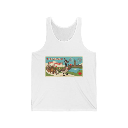 Canada Goose Parade Tank Top — Happy Canada Day Retro Travel Graphic