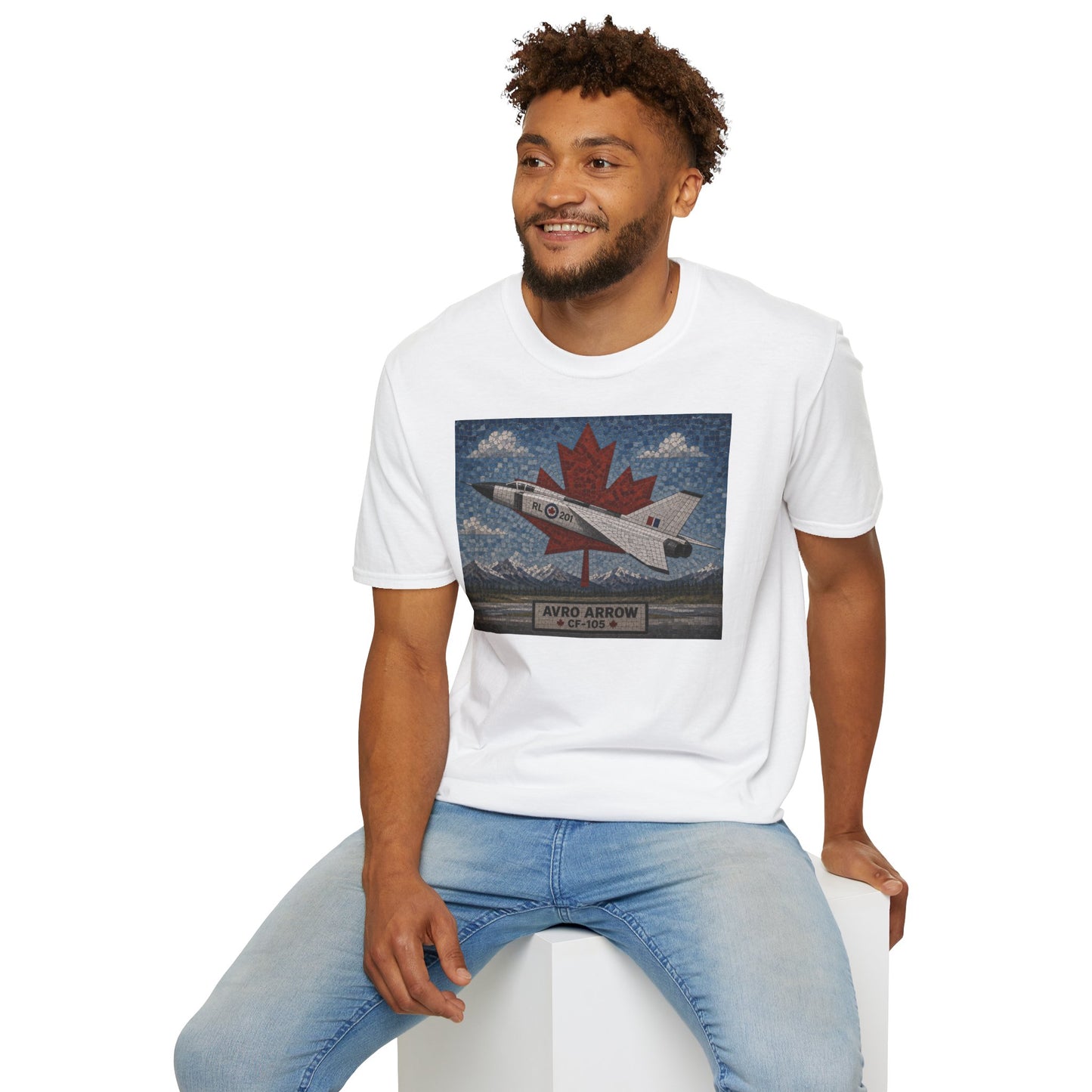 Canadian Jet Tribute T-Shirt — Vintage Maple Leaf Avro Arrow Design