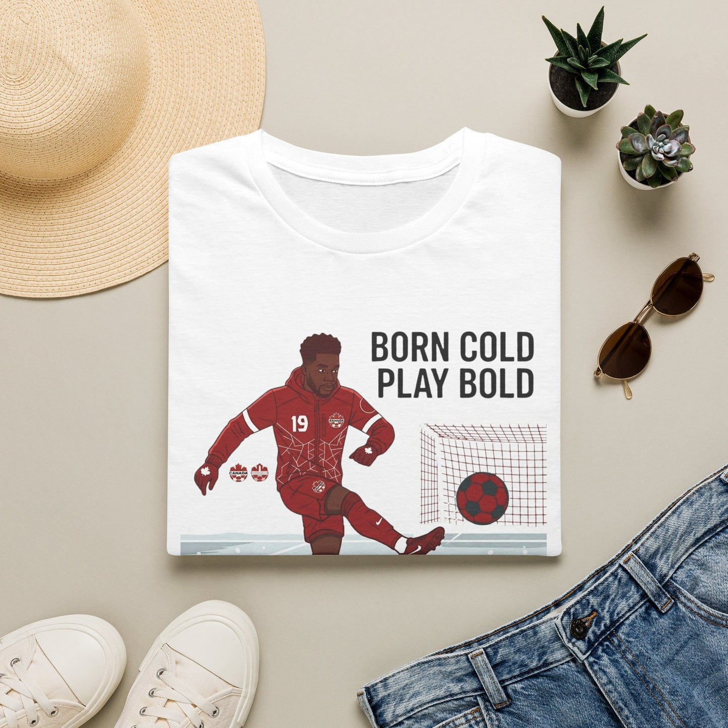Soccer T-Shirt — "Born Cold Play Bold" Youth/Adult Soccer Tee