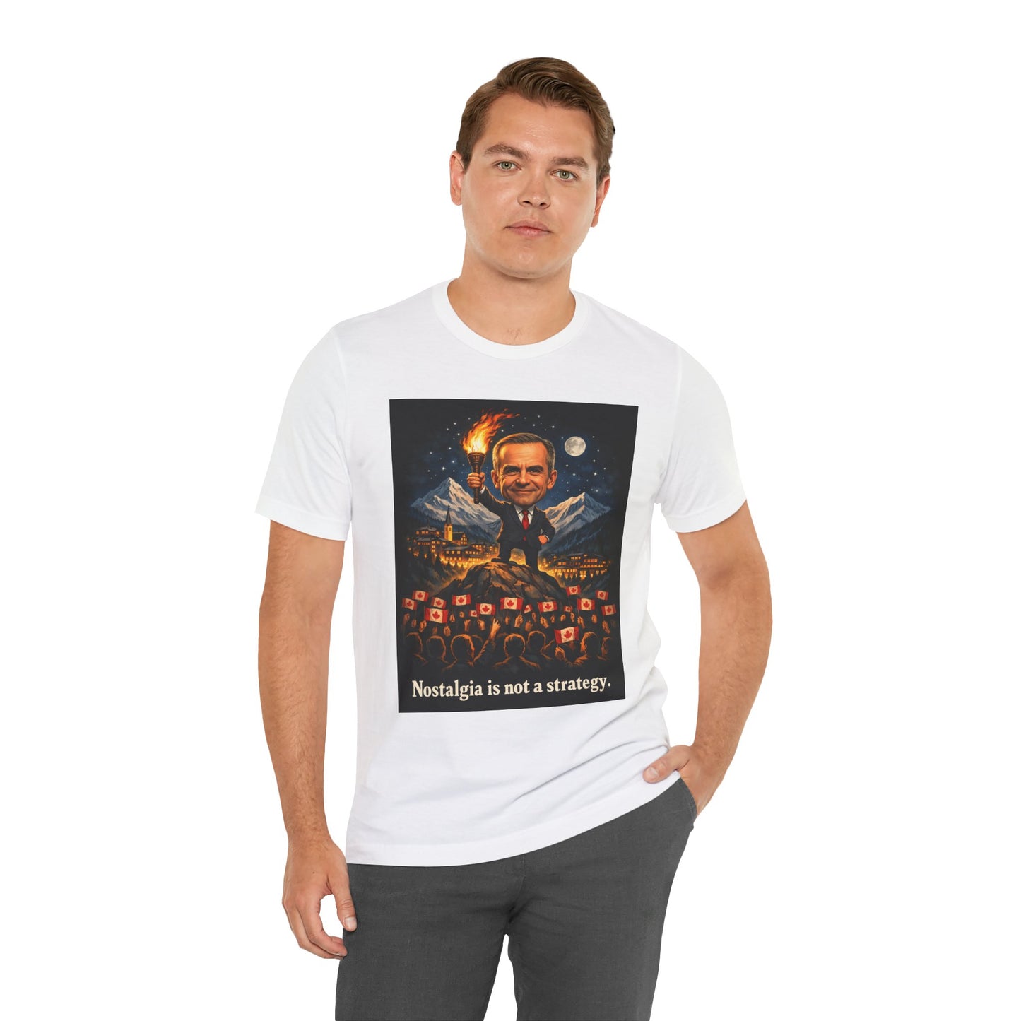 "Nostalgia Is Not A Strategy" Unisex Jersey Short Sleeve Tee