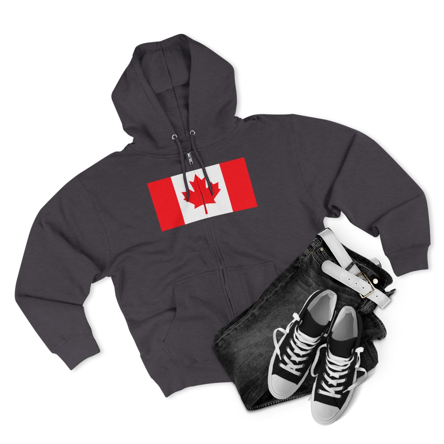Canada Flag Zip Hoodie — Canadian Maple Leaf Full-Zip Sweatshirt