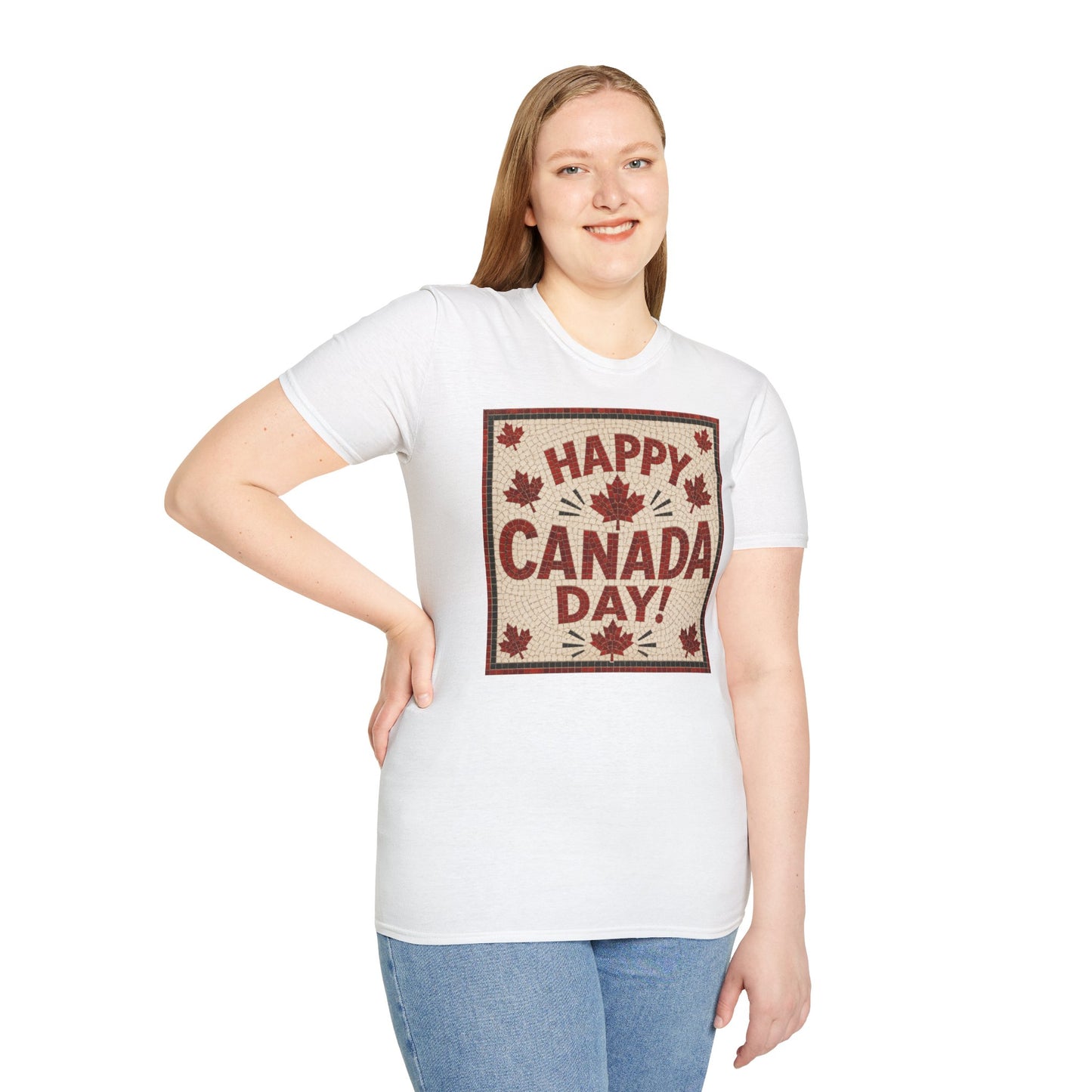 Canada Day T-Shirt — "Happy Canada Day" Maple Leaf Graphic Tee