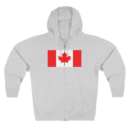 Canada Flag Zip Hoodie — Canadian Maple Leaf Full-Zip Sweatshirt