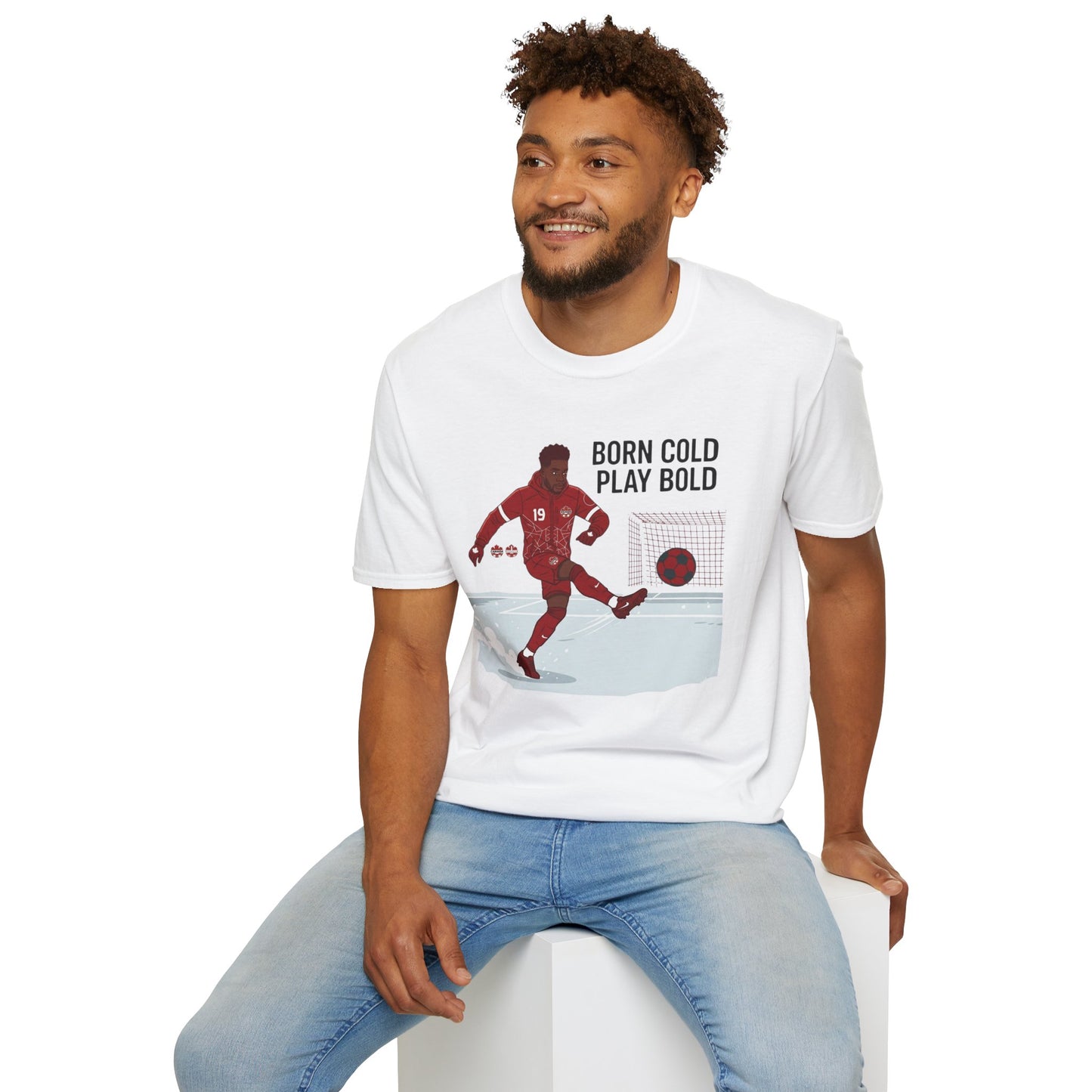 Soccer T-Shirt — "Born Cold Play Bold" Youth/Adult Soccer Tee