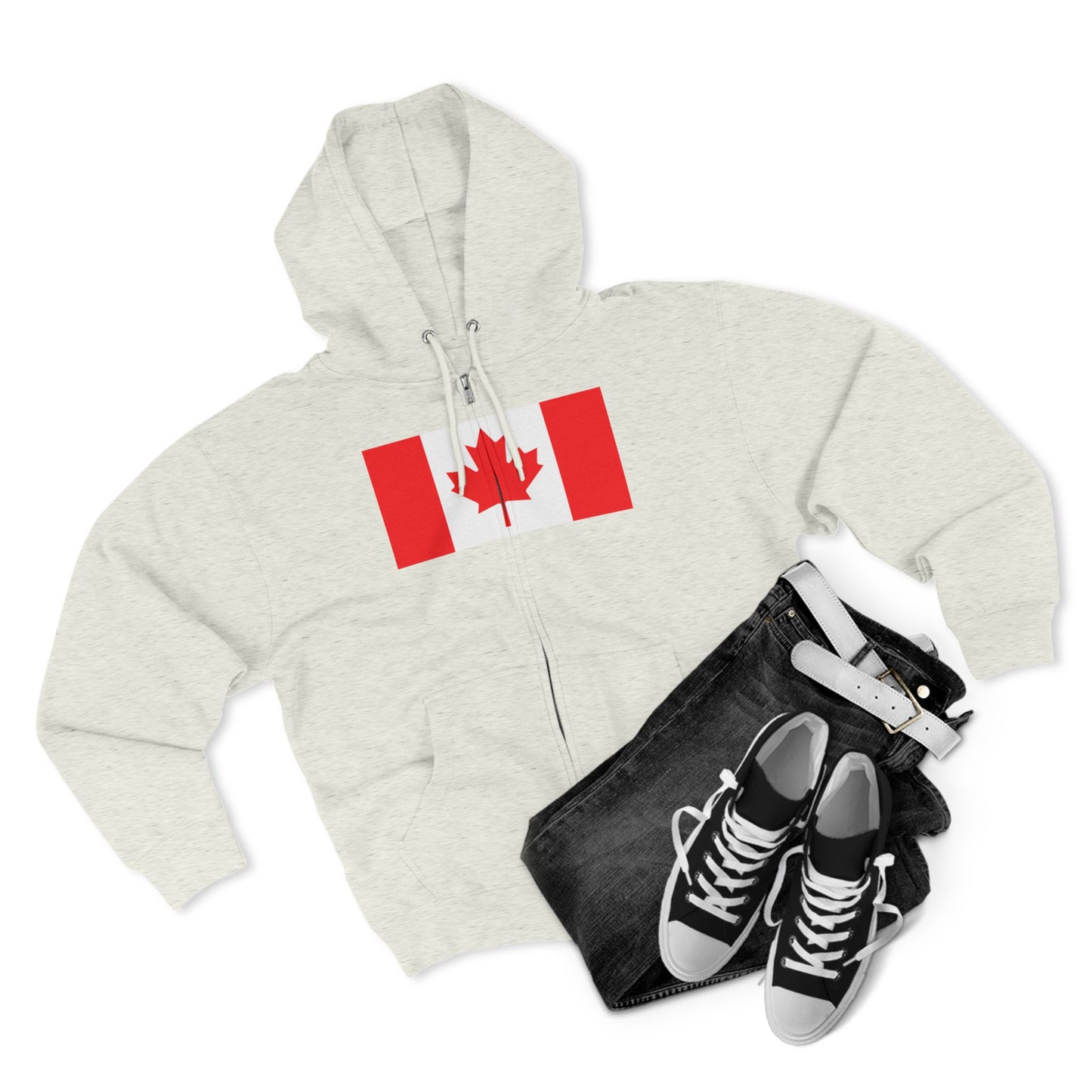 Canada Flag Zip Hoodie — Canadian Maple Leaf Full-Zip Sweatshirt