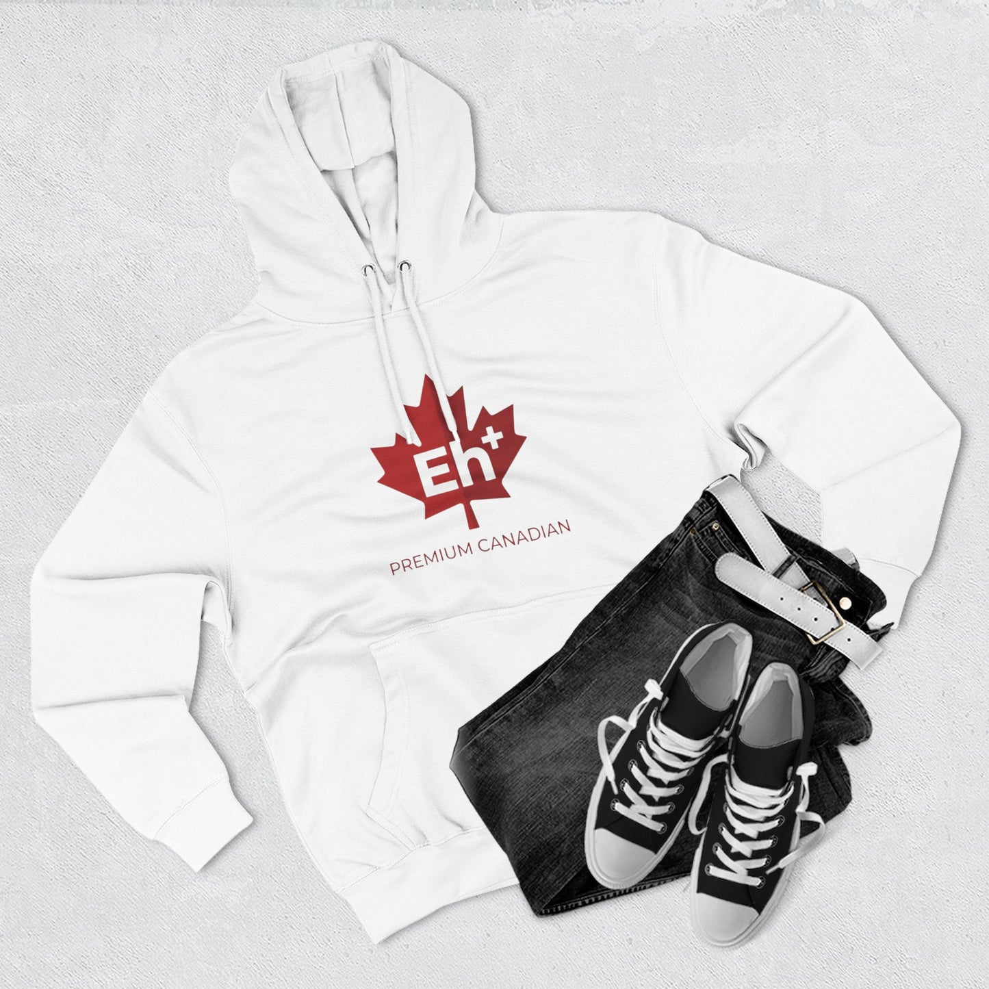 "Eh+" Three-Panel Fleece Hoodie