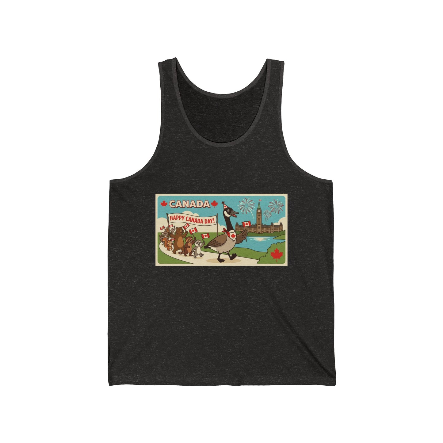 Canada Goose Parade Tank Top — Happy Canada Day Retro Travel Graphic
