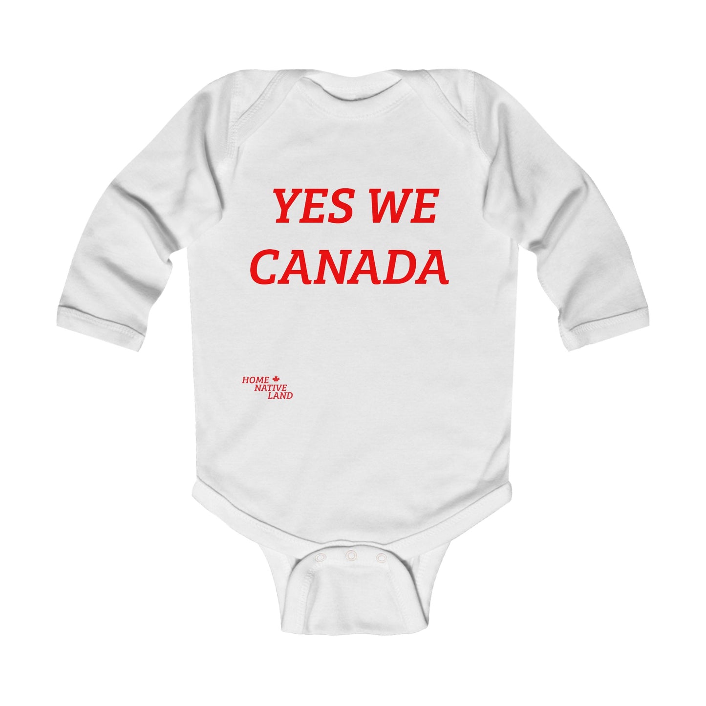 Yes We Canada Infant Long Sleeve Bodysuit - Cute Baby Clothes for Canadian Celebrations
