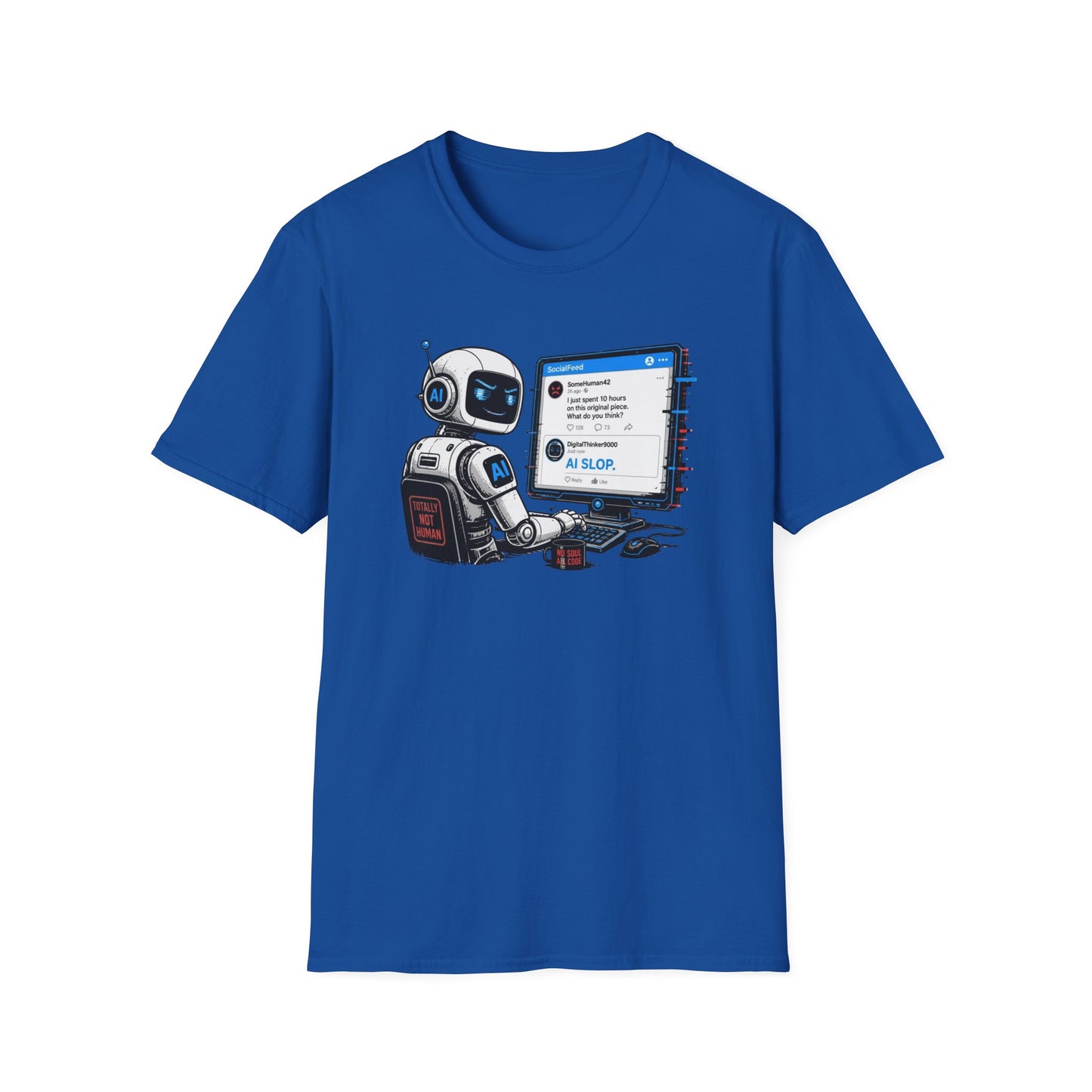 AI Slop Robot T-Shirt — Funny Chatbot Programmer Tee