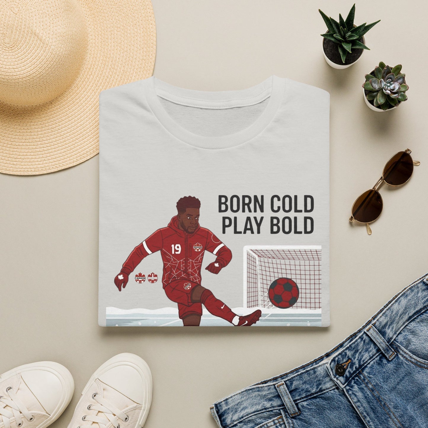 Soccer T-Shirt — "Born Cold Play Bold" Youth/Adult Soccer Tee