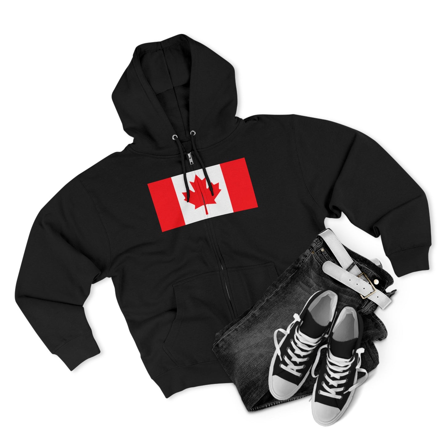 Canada Flag Zip Hoodie — Canadian Maple Leaf Full-Zip Sweatshirt
