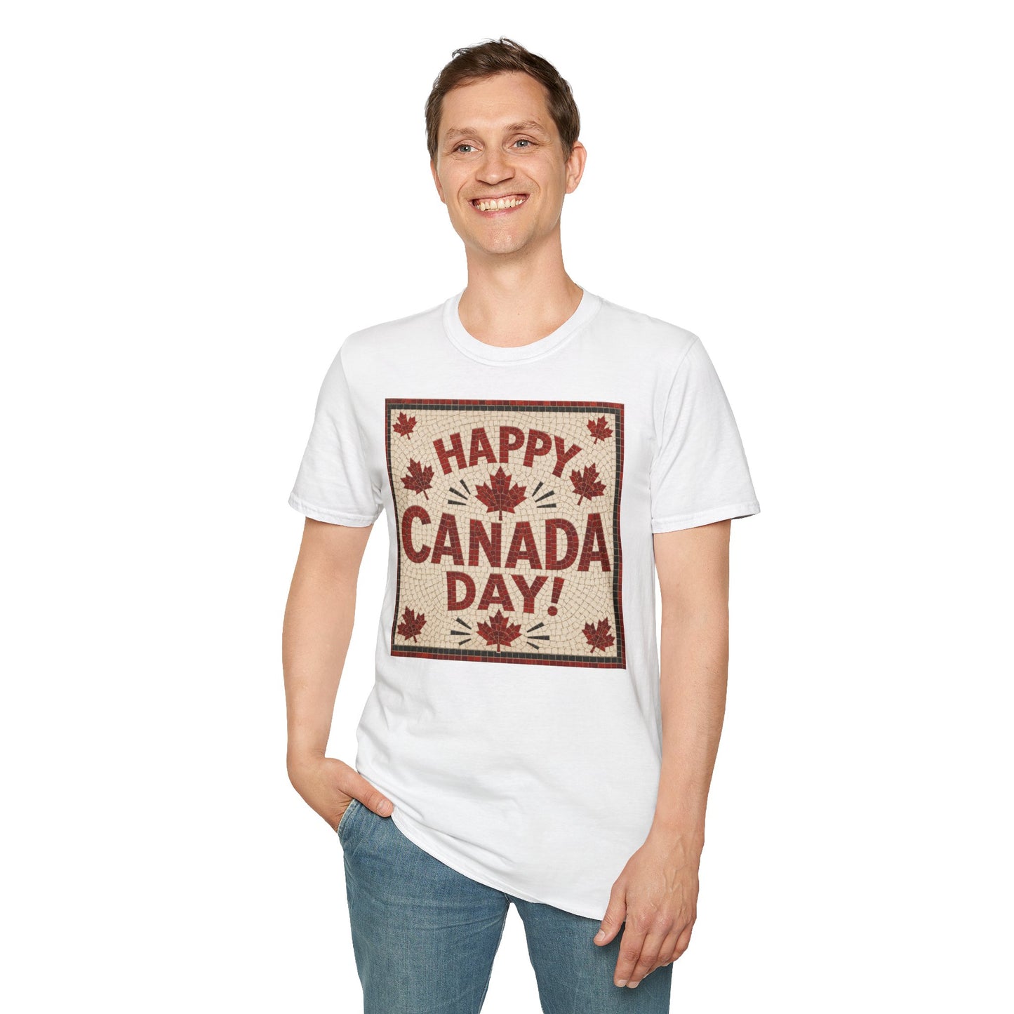 Canada Day T-Shirt — "Happy Canada Day" Maple Leaf Graphic Tee