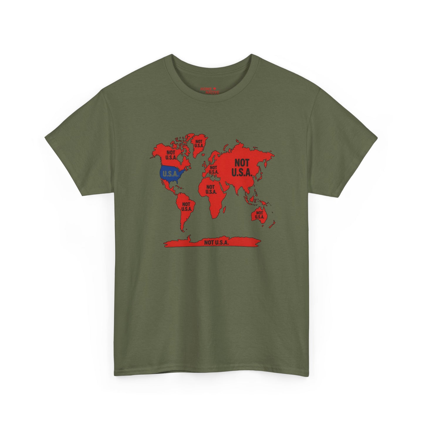 "NOT U.S.A" Map Graphic Tee