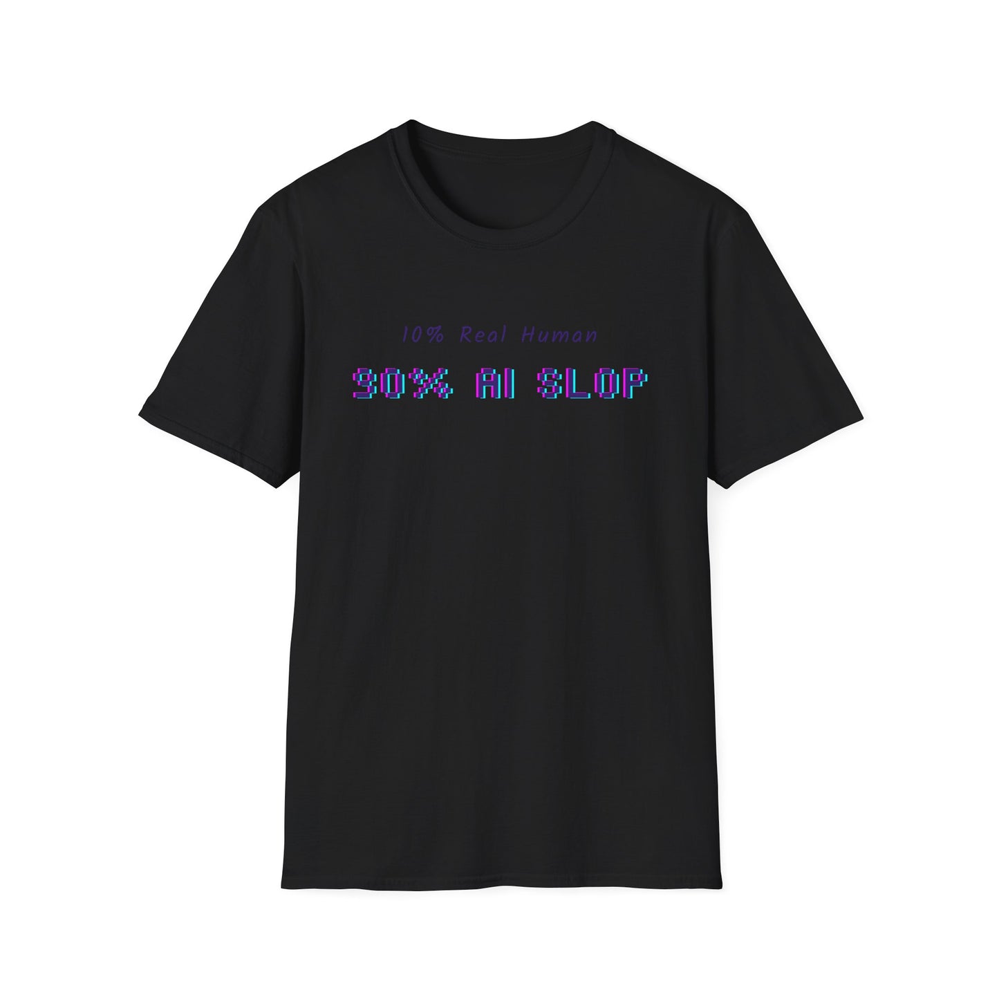 AI Slop Graphic T-Shirt — “10% Real Human 90% AI SLOP” Retro Pixel Tee