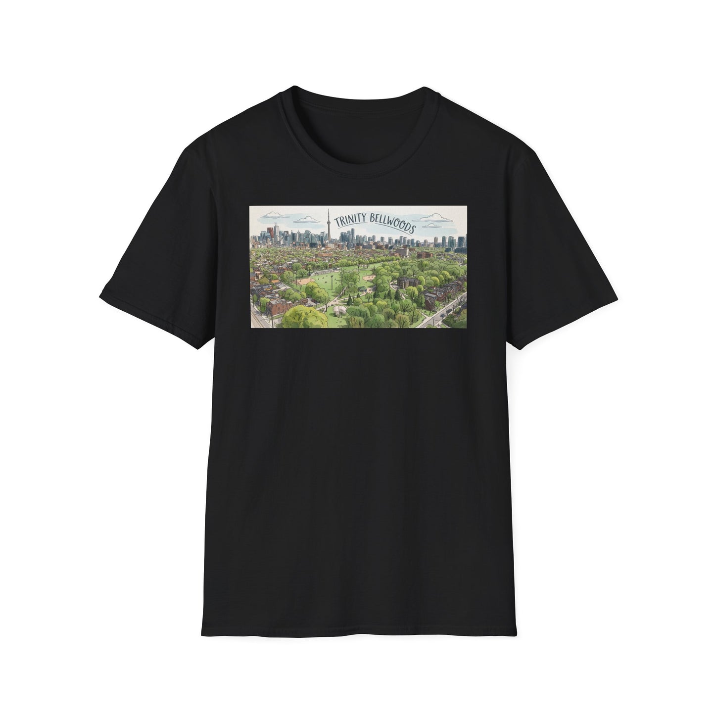 Trinity Bellwoods Park Aerial T‑Shirt — Toronto Skyline Park Illustration