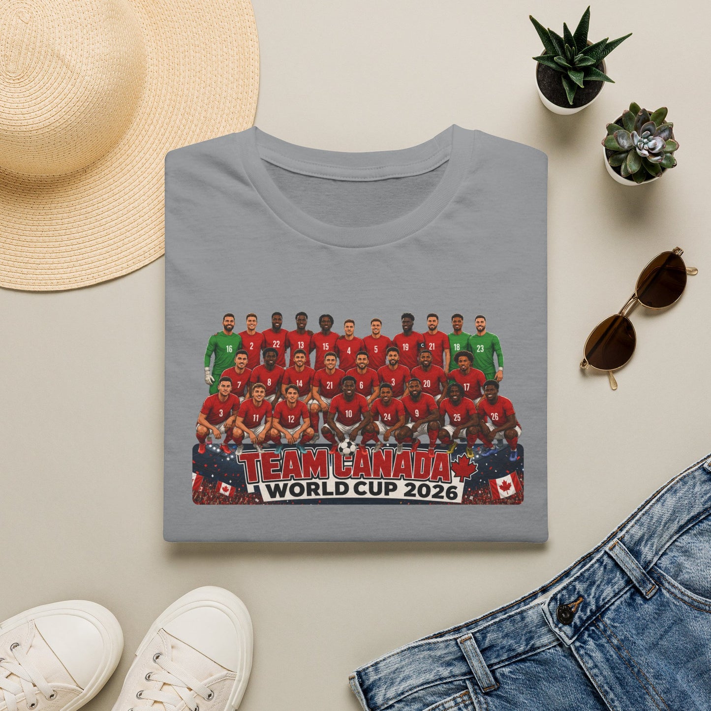 Team Canada World Cup 2026 T-Shirt — Official Squad Photo Fan Tee