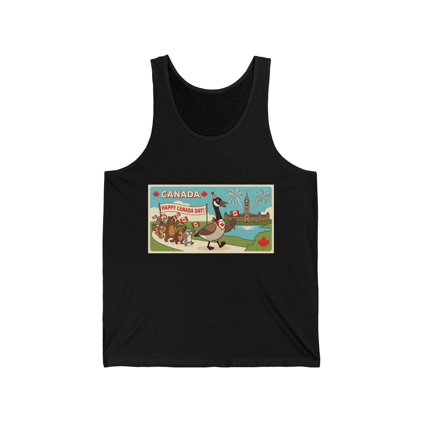 Canada Goose Parade Tank Top — Happy Canada Day Retro Travel Graphic