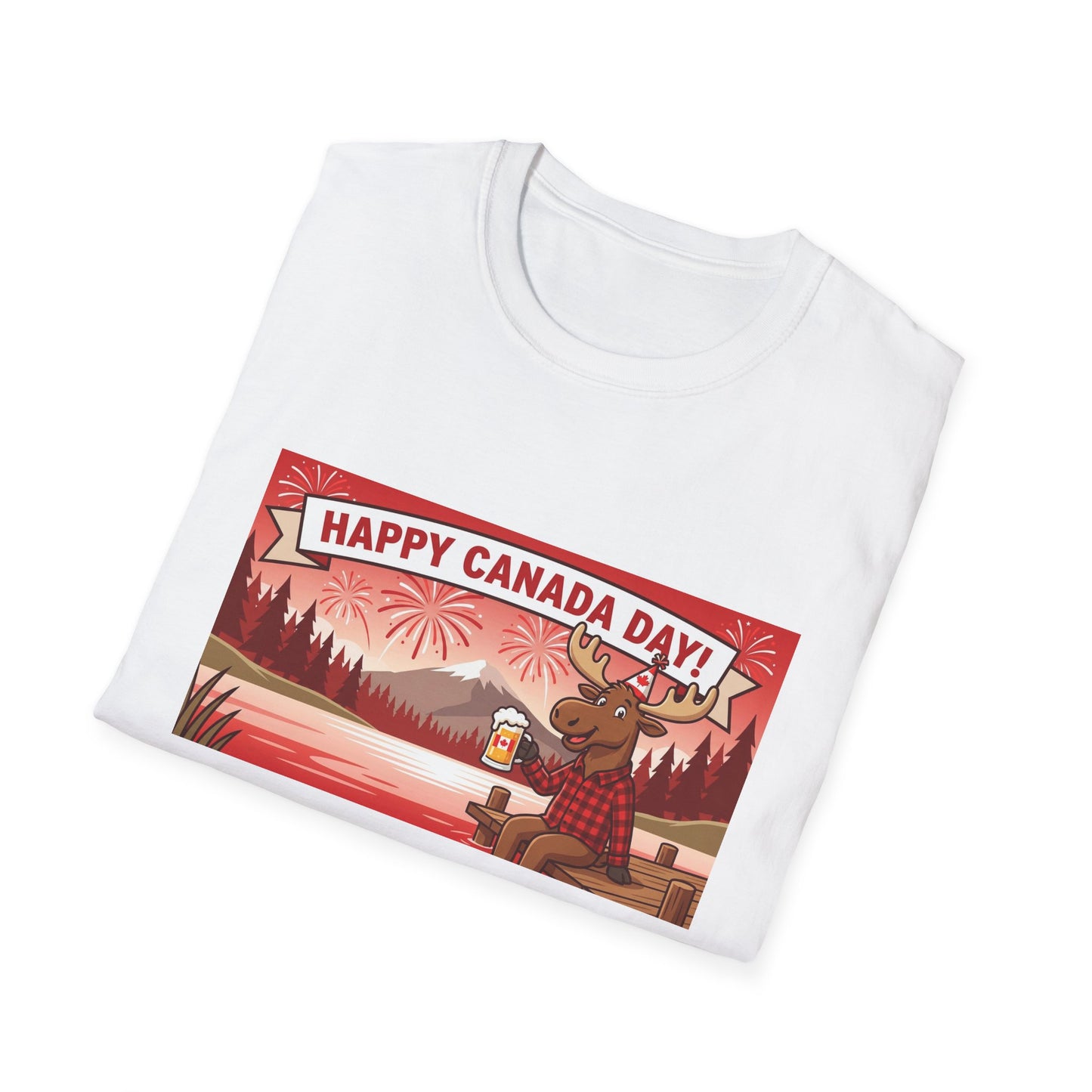 Canada Day Moose T-Shirt – "Happy Canada Day!" Patriotic Canadian Shirt